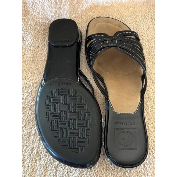 Cole Haan “Kaitlin” Leather Strappy Slide Sandals Nike Air Soles #D12555 Size 8 - Picture 3 of 7